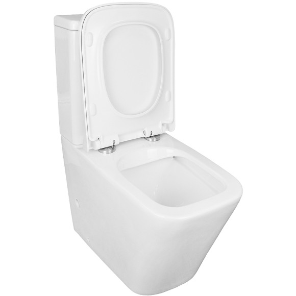 Унитаз компакт Azario Quadro AZ-2175 Белый с бачком и сиденьем Микролифт Унитаз компакт Azario Quadro AZ-2175 Белый с бачком и сиденьем Микролифт