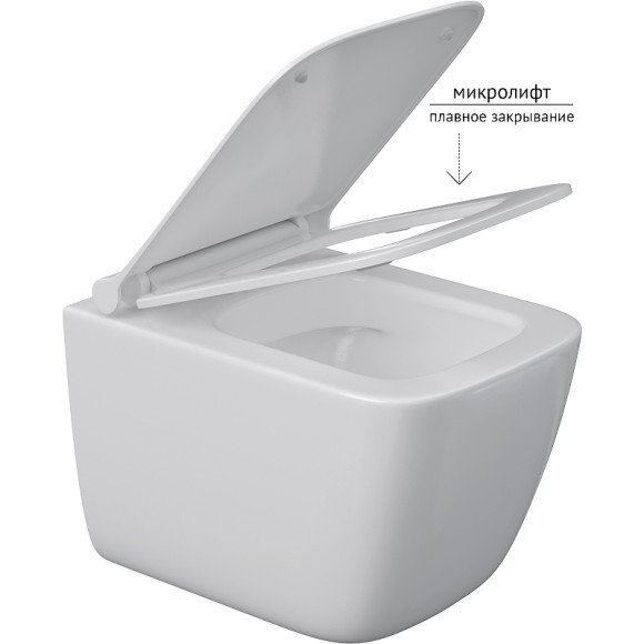 Унитаз Berges Quattro S 082149 подвесной с сиденьем Микролифт Унитаз Berges Quattro S 082149 подвесной с сиденьем Микролифт