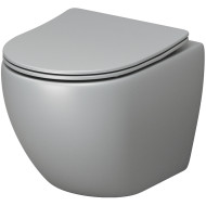 Унитаз Grossman Color GR-4455GLMS подвесной Светло-серый матовый с сиденьем Микролифт Унитаз Grossman Color GR-4455GLMS подвесной Светло-серый матовый с сиденьем Микролифт