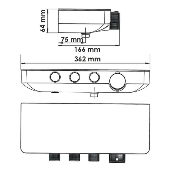 Смеситель для ванны WasserKRAFT Elbe 7499 Thermo с термостатом Хром Черный