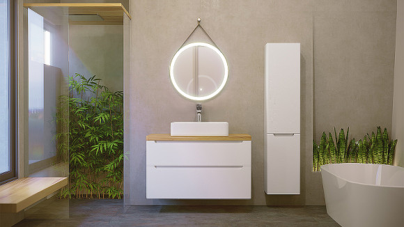 Зеркало Jorno Wood 60 Wood.02.60/ТК с подсветкой с бесконтактным выключателем