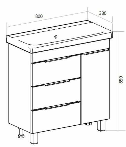 Тумба под раковину 1MarKa Gaula 80Н У92516 White