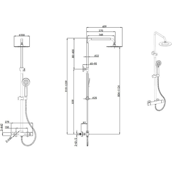 Душевая система Allen Brau Eclipse 3.0 5.E1A11-00 с термостатом Хром Душевая система Allen Brau Eclipse 3.0 5.E1A11-00 с термостатом Хром