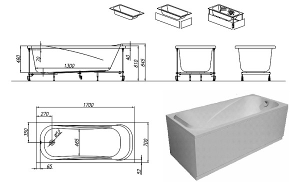 Акриловая ванна Kolpa San String 170x70 533890 без гидромассажа Акриловая ванна Kolpa San String 170x70 533890 без гидромассажа