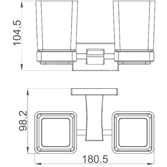 Стакан для зубных щеток Gappo G0708-6 двойной Черный матовый Стакан для зубных щеток Gappo G0708-6 двойной Черный матовый
