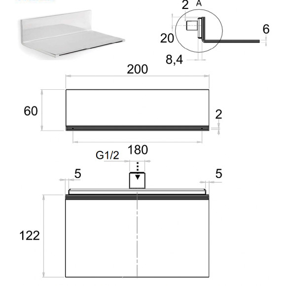 Верхний душ Remer 359XL Хром Верхний душ Remer 359XL Хром