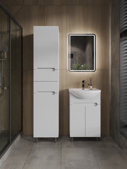 Шкаф пенал Orange Рио 40 PR 40-05KR с бельевой корзиной Белый Шкаф пенал Orange Рио 40 PR 40-05KR с бельевой корзиной Белый