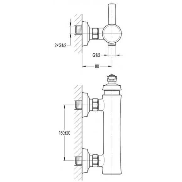 Смеситель для душа Cezares LIBERTY-F-D-01 Хром