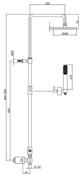 Душевая система Webert Elio EL870105015PVC Хром
