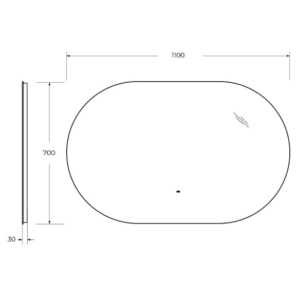 Зеркало Cezares Vague 110 CZR-SPC-VAGUE-1100-700-MOV с подсветкой с сенсорным выключателем и датчиком движения