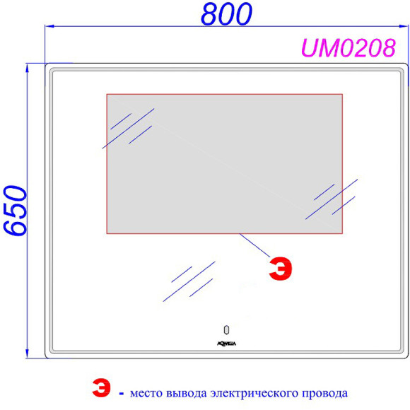 Зеркало Aqwella UM 80 UM0208 с подсветкой с сенсорным выключателем Зеркало Aqwella UM 80 UM0208 с подсветкой с сенсорным выключателем