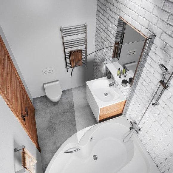 Шторка на ванну Ravak Chrome CVSK1 Rosa 140/150 L 7QLM0C00Y1 профиль Хром стекло Transparent