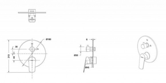 Смеситель для душа Bravat Rhein PB8429564CP-3-ENG Хром