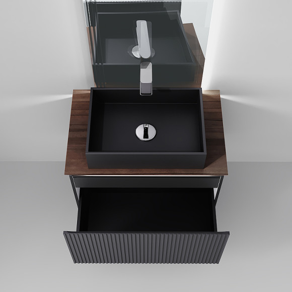 Тумба под раковину Jorno Strong 80 Str.01.80/P/A подвесная Антрацит