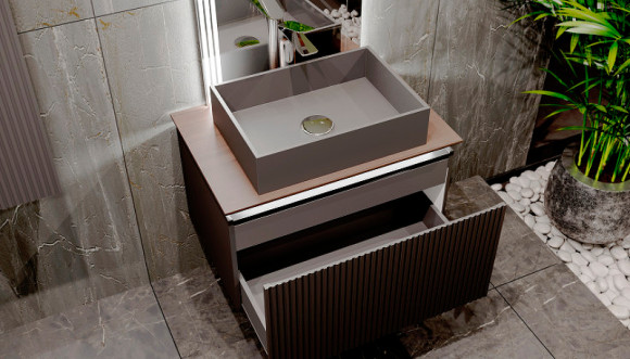 Тумба под раковину Jorno Strong 80 Str.01.80/P/A подвесная Антрацит