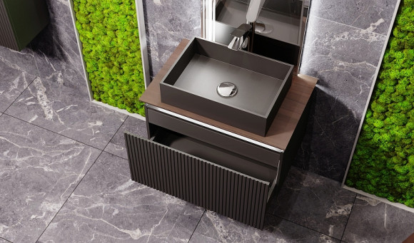 Тумба под раковину Jorno Strong 80 Str.01.80/P/A подвесная Антрацит