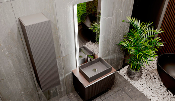 Тумба под раковину Jorno Strong 80 Str.01.80/P/A подвесная Антрацит