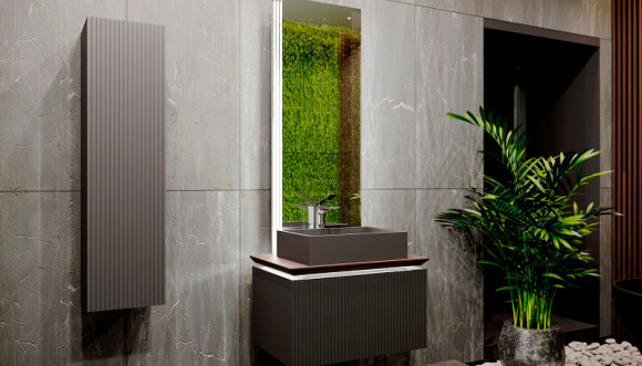 Тумба под раковину Jorno Strong 80 Str.01.80/P/A подвесная Антрацит