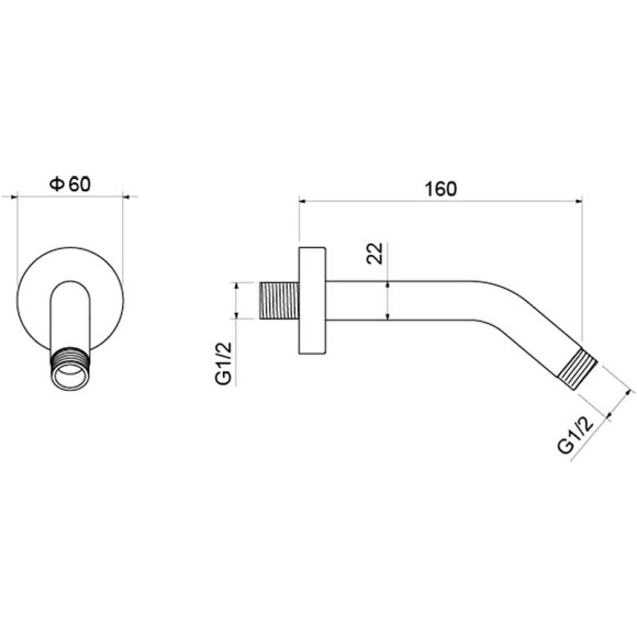 Кронштейн для верхнего душа Aquatek AQ2173CR Хром