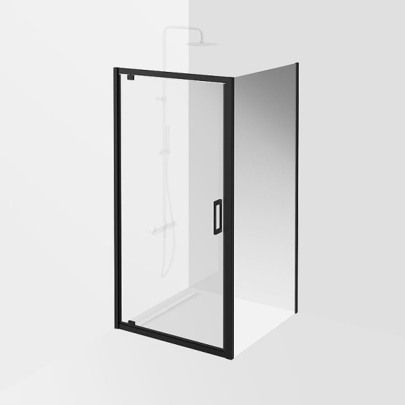 Душевая стенка Kerama Marazzi Vetro 100 VE.100.FP.BLK.M профиль Черный матовый стекло прозрачное