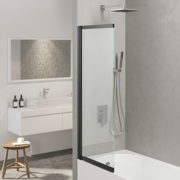 Шторка на ванну Berges River S Slider Black 98х145 065015 профиль Черный матовый стекло прозрачное Шторка на ванну Berges River S Slider Black 98х145 065015 профиль Черный матовый стекло прозрачное