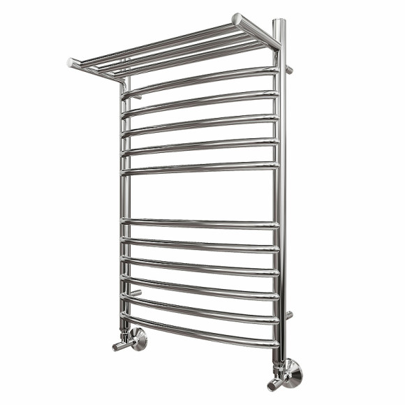 Водяной полотенцесушитель Point Альфа PN05148SP П11 400x800 с полкой Хром Водяной полотенцесушитель Point Альфа PN05148SP П11 400x800 с полкой Хром