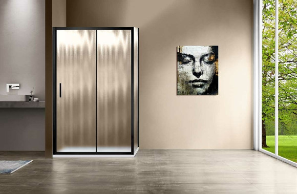 Душевой уголок Vincea Garda 120х90 VSR-1G9012CHB профиль Черный стекло шиншилла