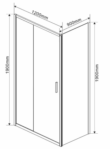 Душевой уголок Vincea Garda 120х90 VSR-1G9012CHB профиль Черный стекло шиншилла