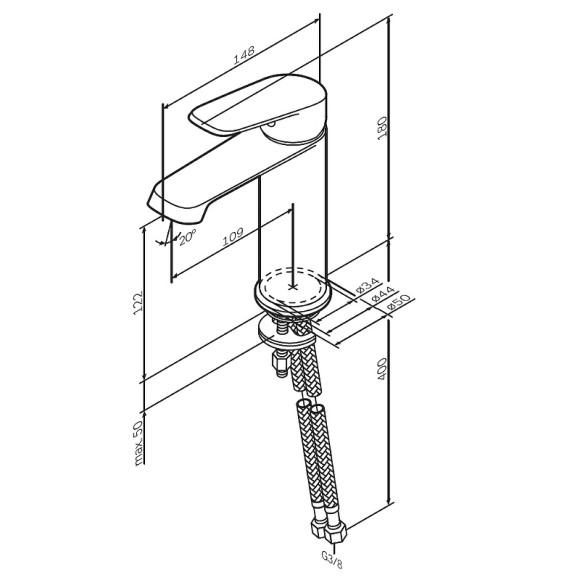 Смеситель для раковины AM.PM Func F8F02122 Черный матовый Смеситель для раковины AM.PM Func F8F02122 Черный матовый