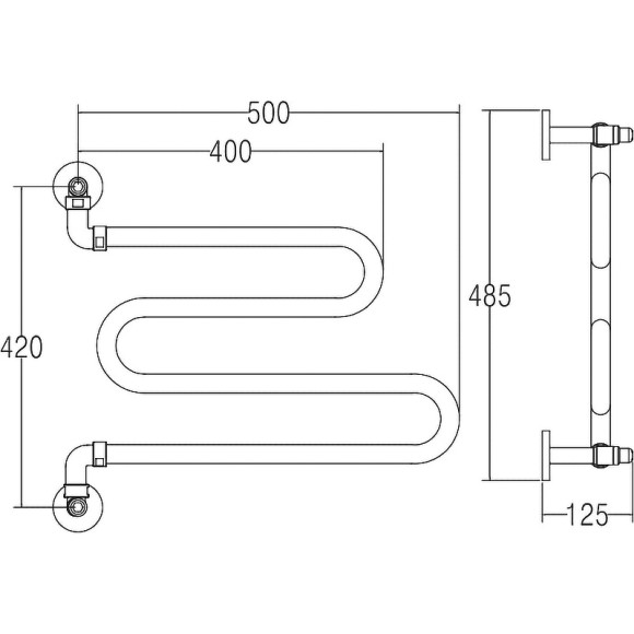 Водяной полотенцесушитель Margaroli Vento 406GO Золото