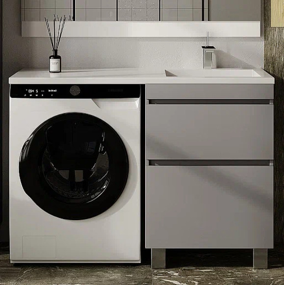 Тумба под раковину Style Line Даллас Леон 120 Люкс Plus СС-00002450 Серая Тумба под раковину Style Line Даллас Леон 120 Люкс Plus СС-00002450 Серая