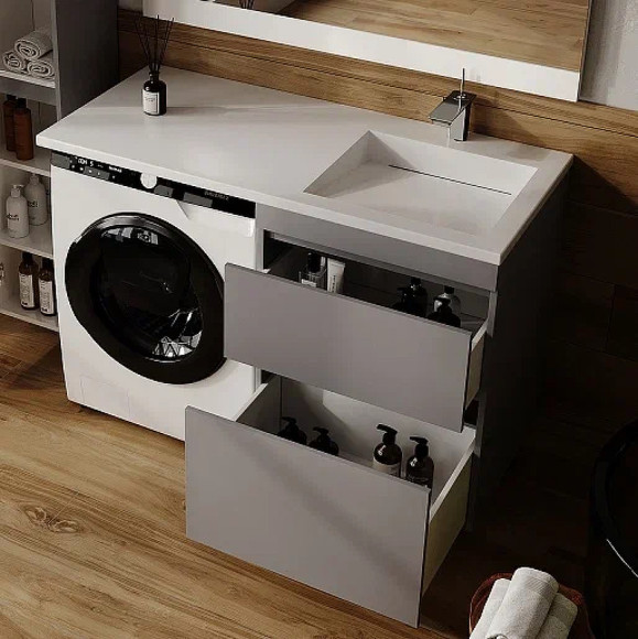 Тумба под раковину Style Line Даллас Леон 120 Люкс Plus СС-00002450 Серая Тумба под раковину Style Line Даллас Леон 120 Люкс Plus СС-00002450 Серая