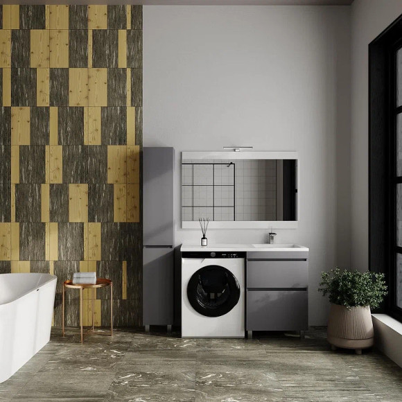 Тумба под раковину Style Line Даллас Леон 120 Люкс Plus СС-00002450 Серая Тумба под раковину Style Line Даллас Леон 120 Люкс Plus СС-00002450 Серая