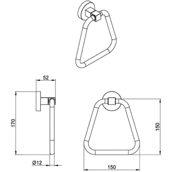 Кольцо для полотенец Azario Nessy AZ-73111 Хром Кольцо для полотенец Azario Nessy AZ-73111 Хром