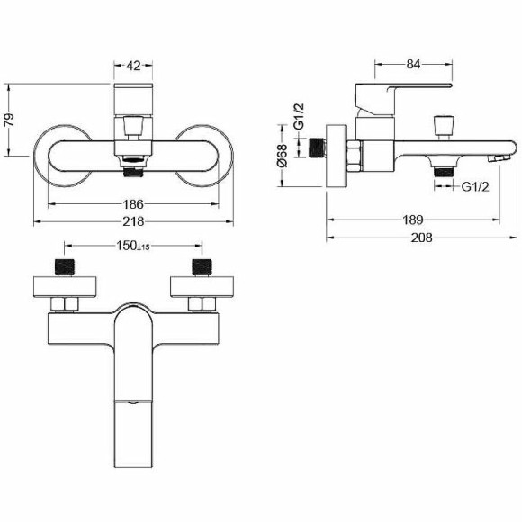 Смеситель для ванны Aquatek Лира AQ1440CR Хром Смеситель для ванны Aquatek Лира AQ1440CR Хром