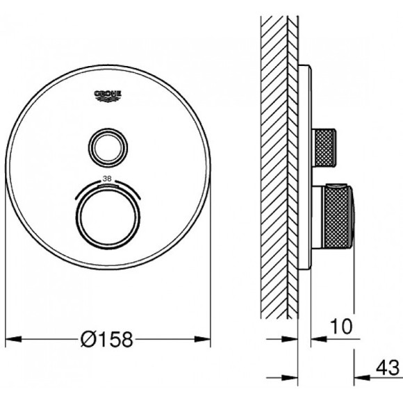 Смеситель для душа Grohe Grohtherm SmartControl 29150LS0 с термостатом Белая луна Смеситель для душа Grohe Grohtherm SmartControl 29150LS0 с термостатом Белая луна