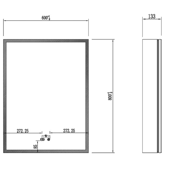 Зеркальный шкаф Aquatek 60 AQ7603B-MLC с подсветкой Хром Зеркальный шкаф Aquatek 60 AQ7603B-MLC с подсветкой Хром