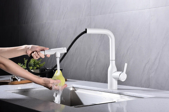 Смеситель для кухни Paulmark Viper Vi213105-431 Белый матовый