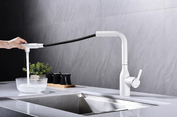 Смеситель для кухни Paulmark Viper Vi213105-431 Белый матовый