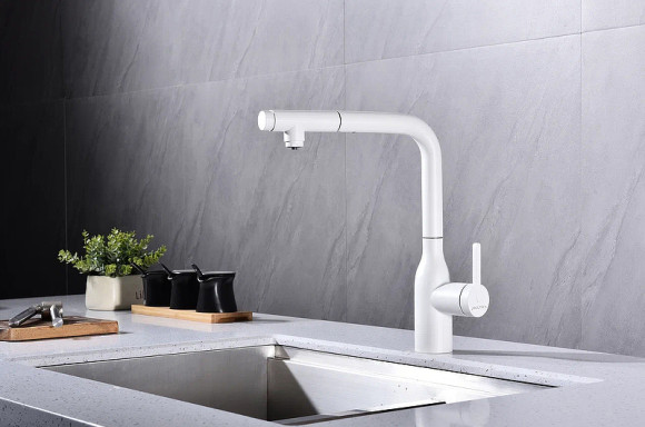 Смеситель для кухни Paulmark Viper Vi213105-431 Белый матовый