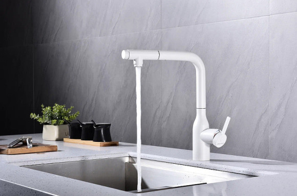 Смеситель для кухни Paulmark Viper Vi213105-431 Белый матовый