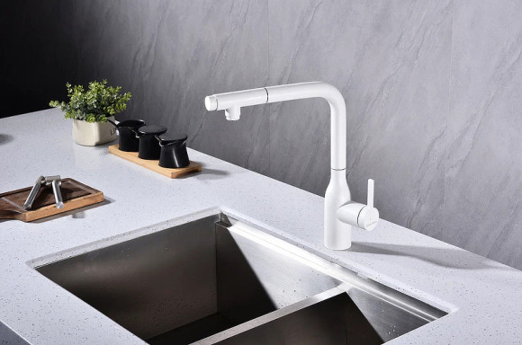 Смеситель для кухни Paulmark Viper Vi213105-431 Белый матовый