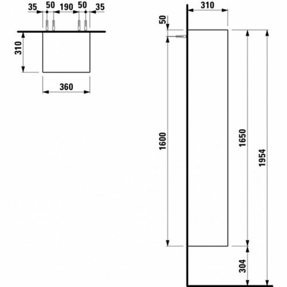 Шкаф пенал Laufen Palomba 36 L 4.0675.1.180.220.1 подвесной Белый матовый