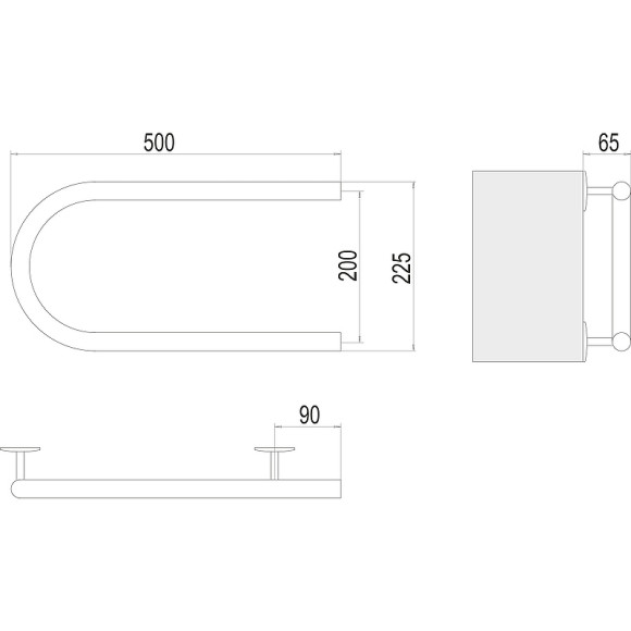 Электрический полотенцесушитель Terminus П-образный 500x200 4620768883934 Хром