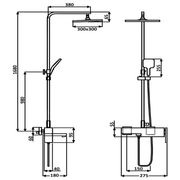 Душевая система ALMAes Tena TVZ-1826 Хром Душевая система ALMAes Tena TVZ-1826 Хром