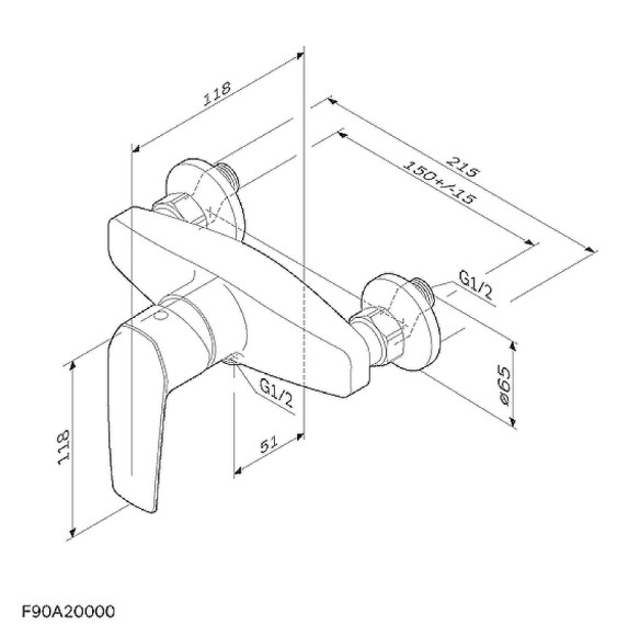 Смеситель для душа AM.PM Gem F90A20000 Хром Смеситель для душа AM.PM Gem F90A20000 Хром