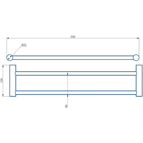 Полотенцедержатель Haiba HB8409 двойной Хром Полотенцедержатель Haiba HB8409 двойной Хром