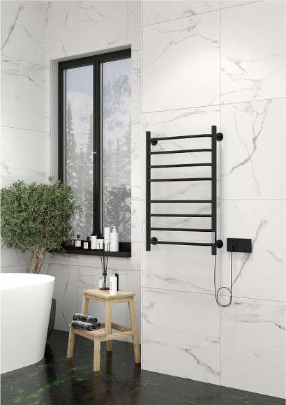 Электрический полотенцесушитель Ника Way-3 80/50 Черный матовый