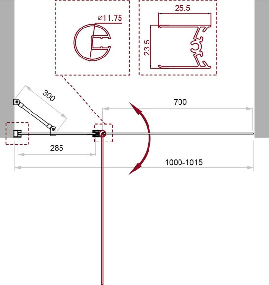 Шторка на ванну BelBagno Uno 100 UNO-V-11-100/150-C-NERO профиль Черный матовый стекло прозрачное