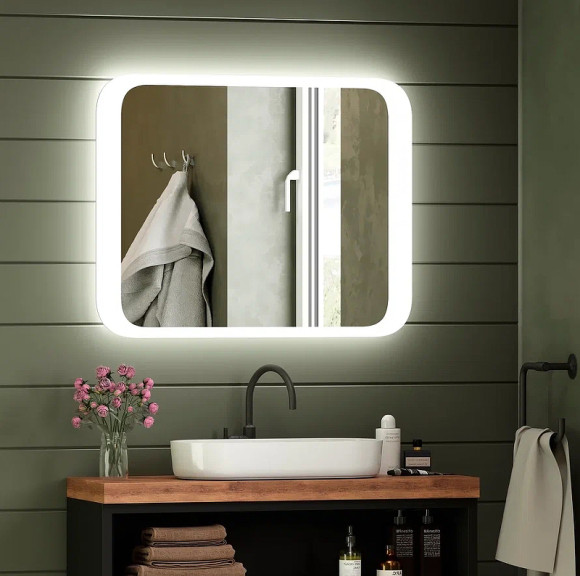 Зеркало Континент Калипсо Люкс 680х535 ЗЛП152 с подсветкой с механическим выключателем